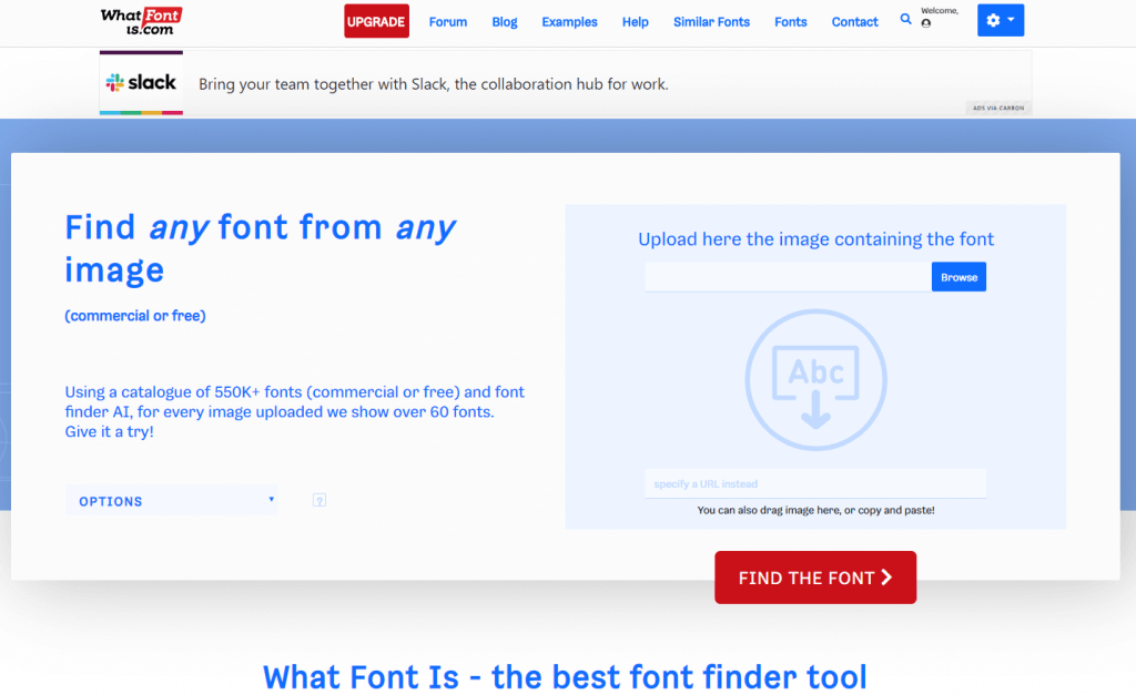 What Font Is - a powerful font finder tool that identifies fonts from any uploaded picture