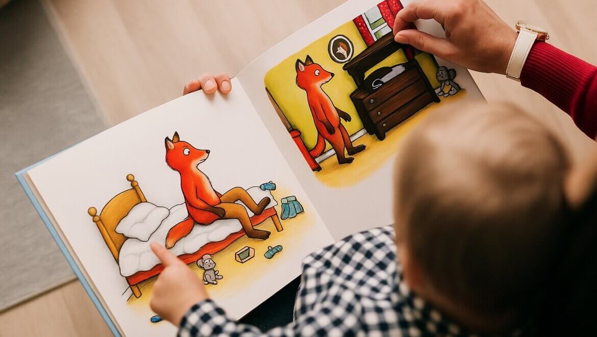 Child reading a book